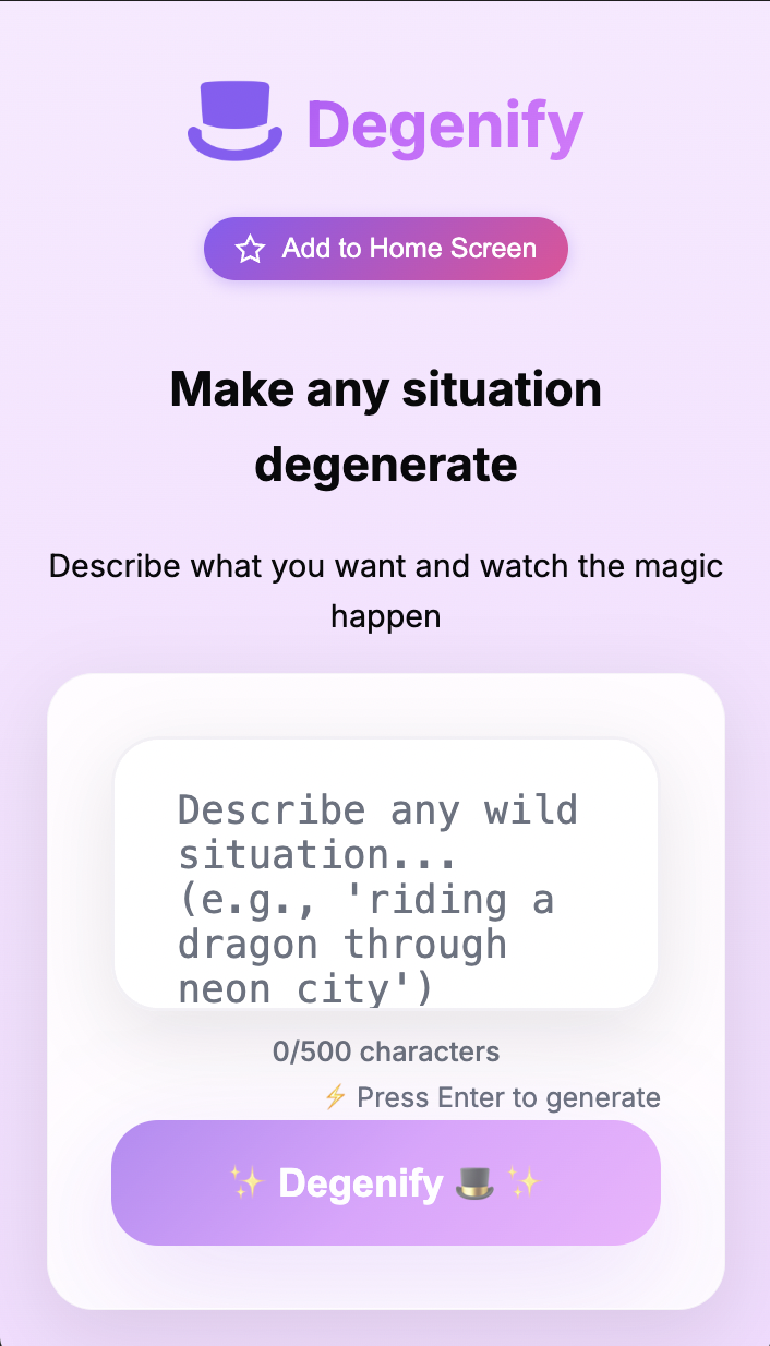 Degenify - Farcaster Mini Apps screenshot